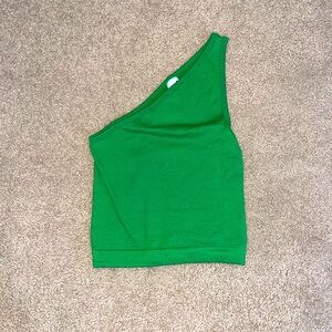 Green one shoulder tank top